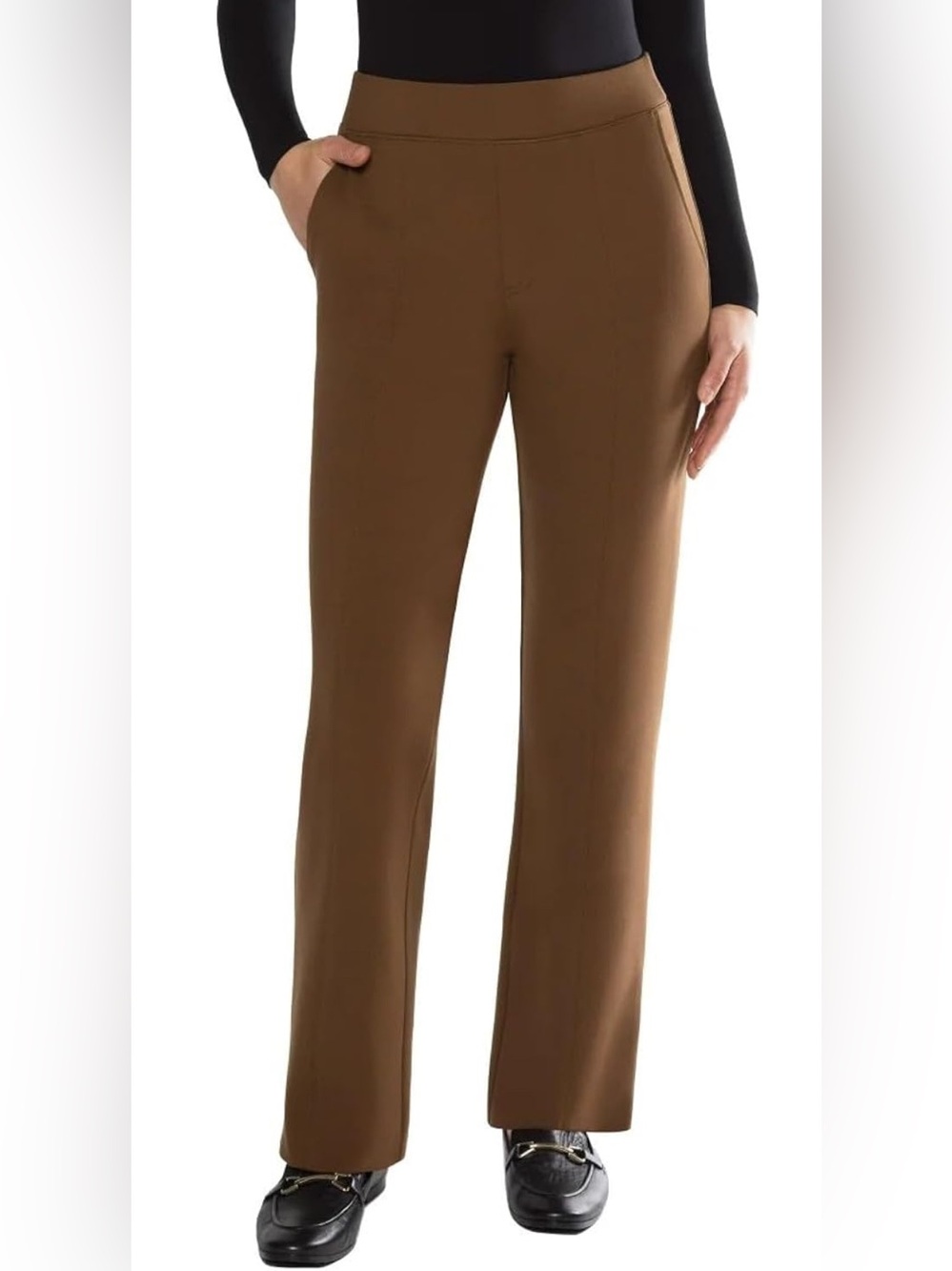 Matty M Wide-Leg Pull-On Pants in Brown